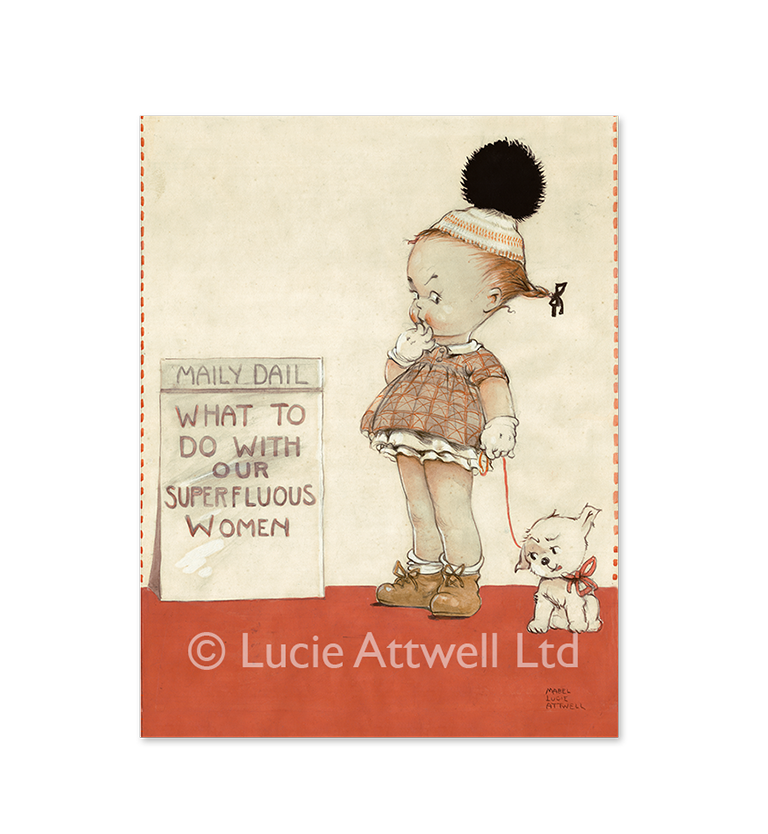 Mabel Lucie Attwell What to do with our superfluous women? limited edition print