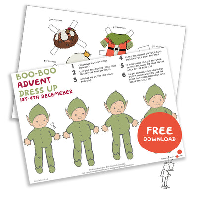 Boo-Boo Advent Dress Up 1st to 4th – Free activity sheet