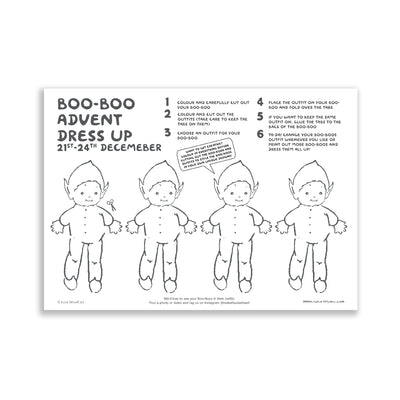 Boo-Boo Advent Dress Up 21st to 24th December – Free activity sheet
