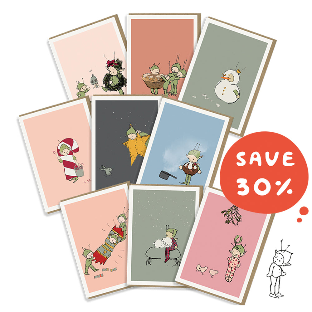 Boo-Boo Christmas fun card pack – 9 cards