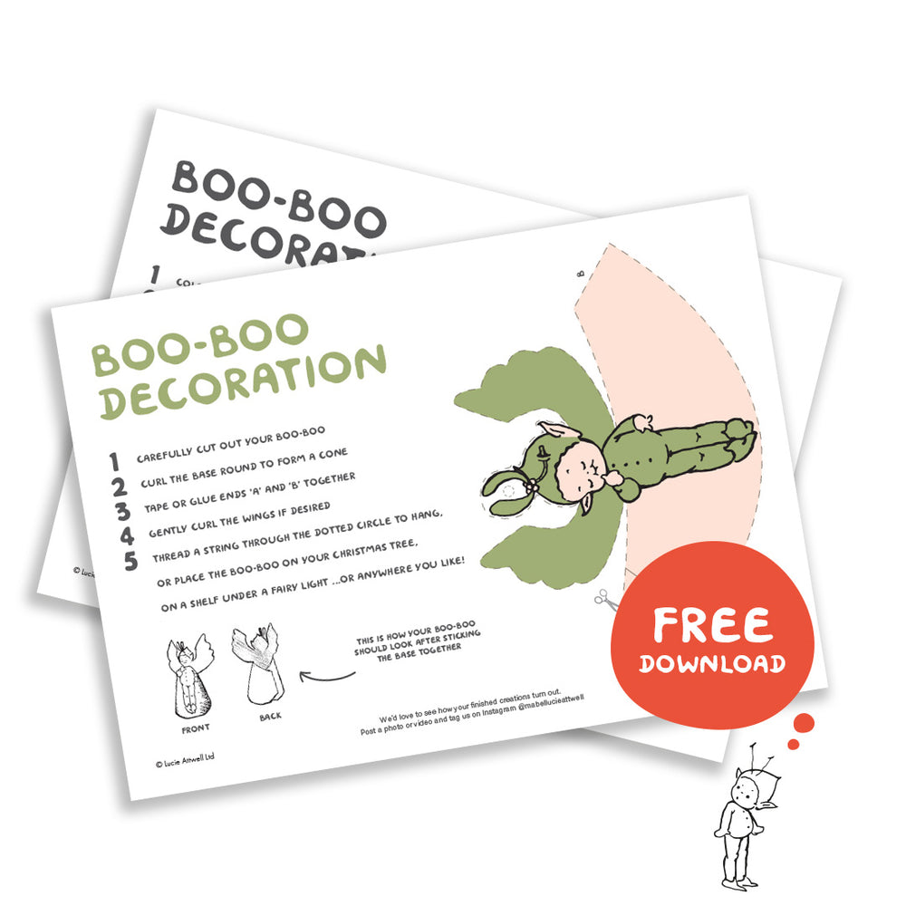 Boo-Boo Christmas decoration – Free downloadable PDF – Mabel Lucie Attwell