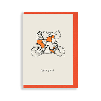 Wheeling along – Wot a Life! Greetings card