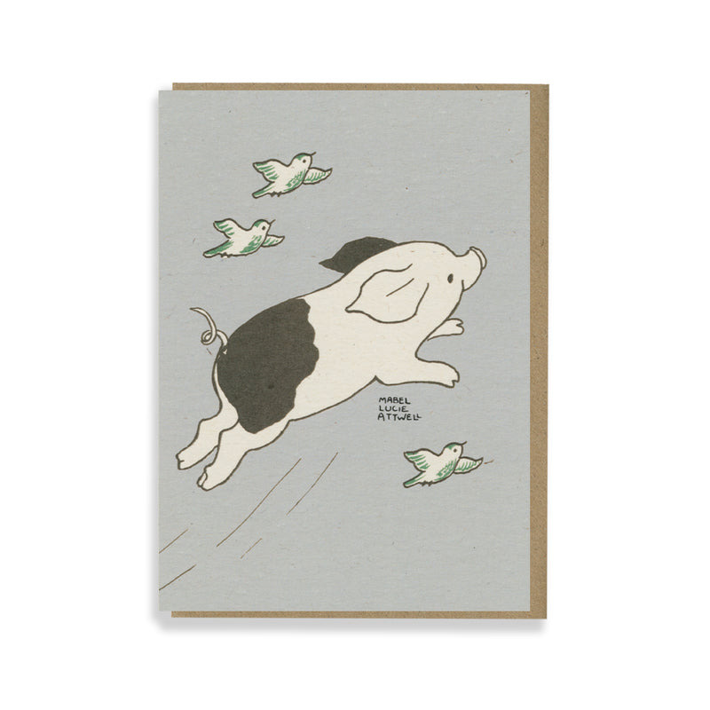 Pigs will fly Greetings card