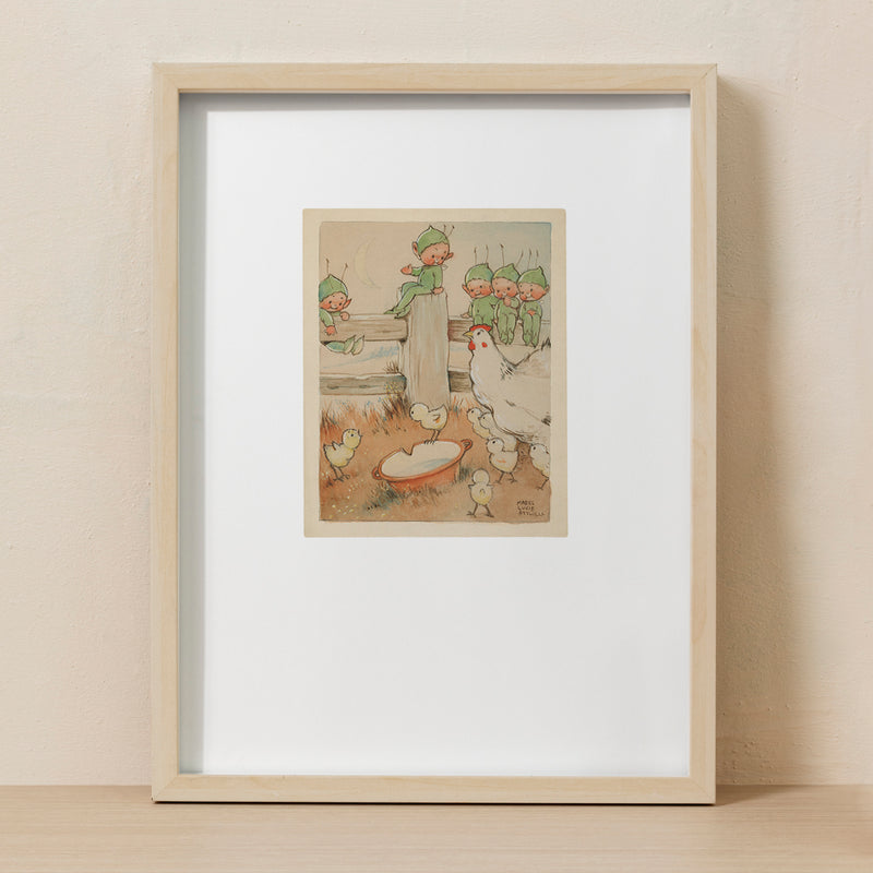 Chatting with chickens – Boo-Boo wall print
