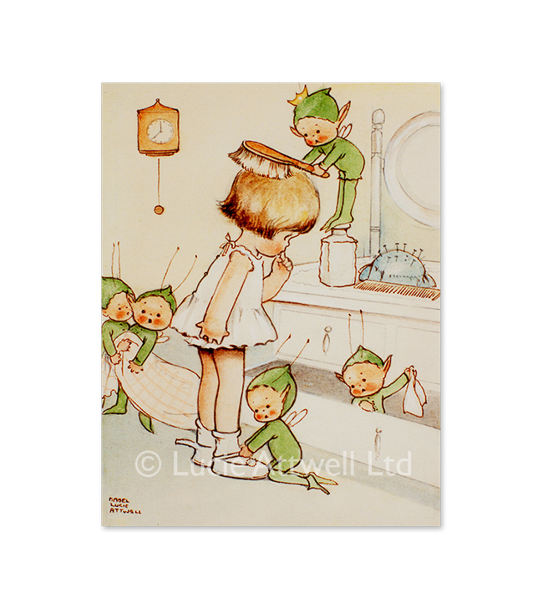 Mabel Lucie Attwell The Boo-Boos get Bunty ready limited edition print