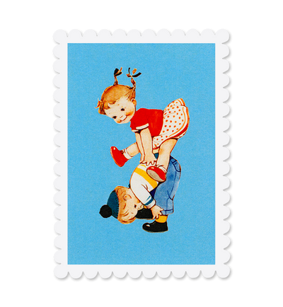 Mabel Lucie Attwell Higher and higher! Leapfrog postcard